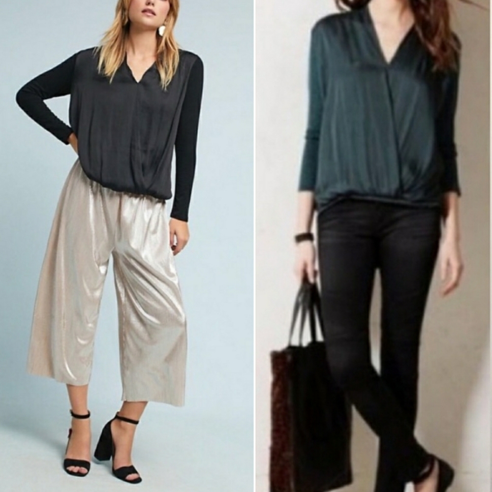 Anthropologie Saros Faux Wrap Blouse